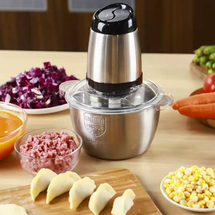 PICADORA ELÉCTRICA MULTIFUNCIONAL DE ACERO INOXIDABLE - 3 LITROS